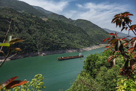 长江三峡白帝城航拍风光