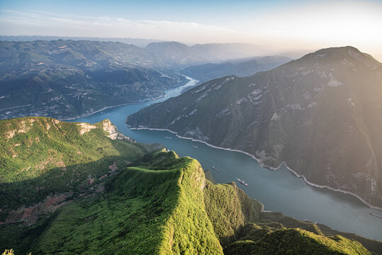 长江三峡白帝城航拍风光