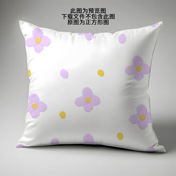 紫色小清新花朵抱枕