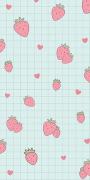 草莓印花壁纸面料童装图案
