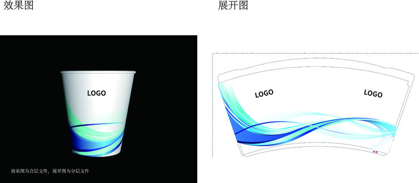 纸杯设计平面展开图