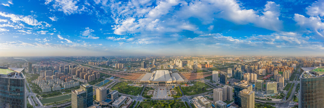 郑州东站高铁站城市地标建筑物