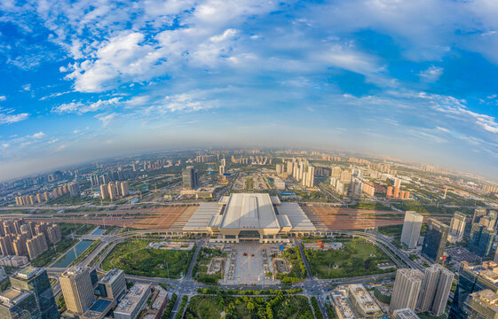 郑州东站高铁站城市地标建筑物