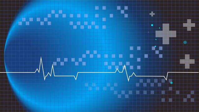 蓝色医疗网格科技矢量背景图