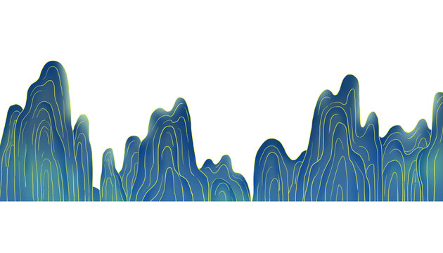 手绘国潮中国风山脉