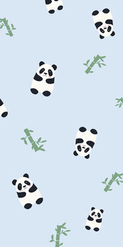 熊猫竹子可爱图案家纺面料