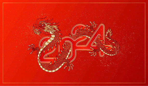龙年矢量海报中国红