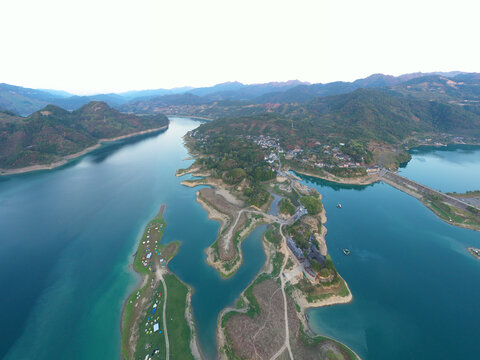 航拍湖南湘西酉水河风光