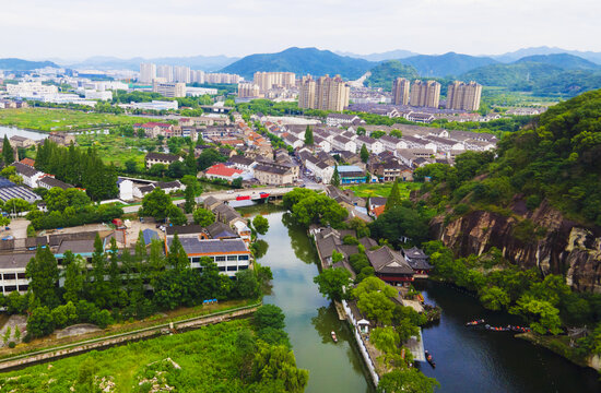 绍兴东湖村航拍