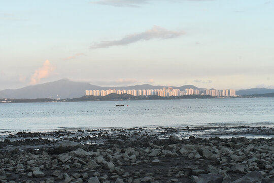 香港海边乱石