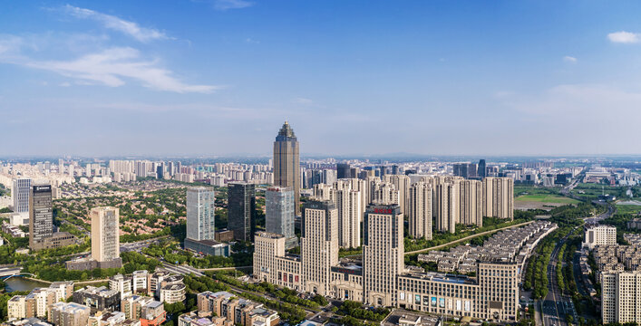 浙江海宁市城市风光全景