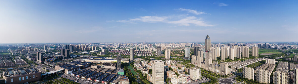 浙江海宁市城市风光全景