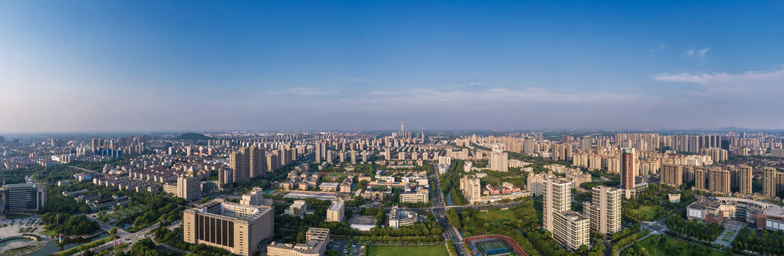 浙江海宁市城市风光全景