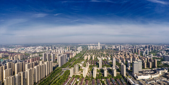 浙江海宁市城市风光全景