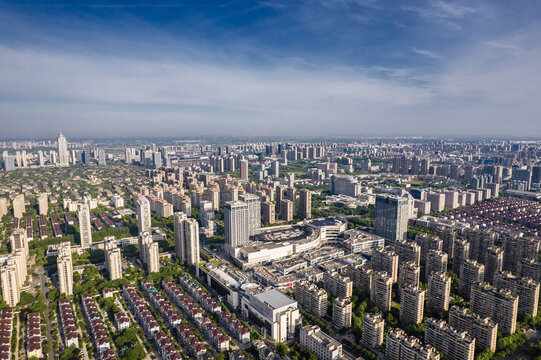 浙江海宁市城市风光航拍