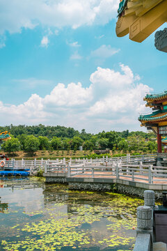 星湖山水风景五龙亭