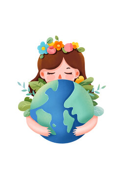 地球一小时环保公益插画