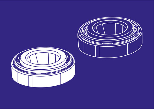 轴承零件线描
