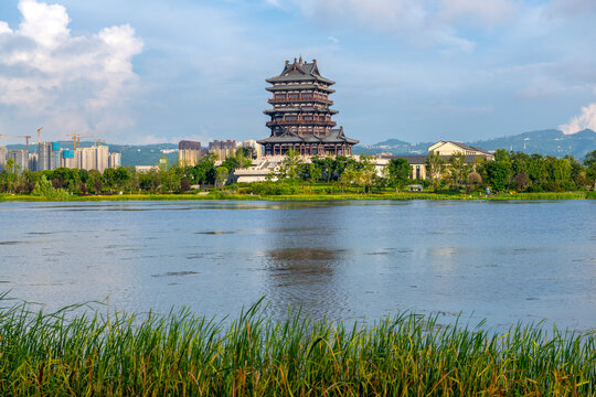 东安湖仿古建筑东安阁