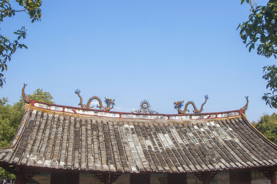 传统古建筑瓦屋顶
