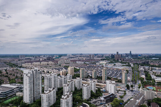 桐乡市城市风光航拍