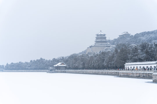 北京颐和园雪景