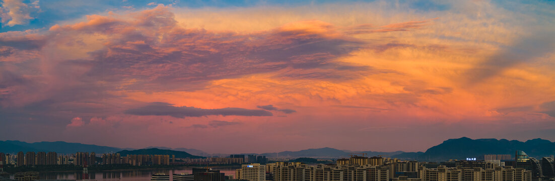 城市夕阳美景