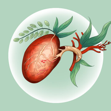 重生的希望人体心脏器官插画