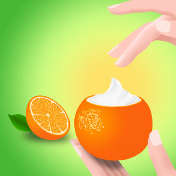 橙子面霜原创手绘创意插画