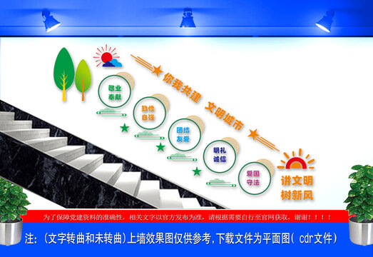 讲文明树新风楼道文化墙