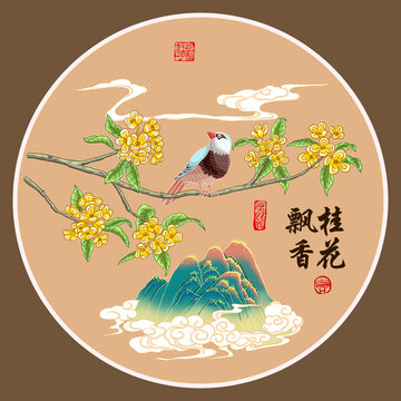 桂花装饰画