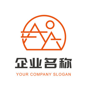 LOGO设计简笔画山