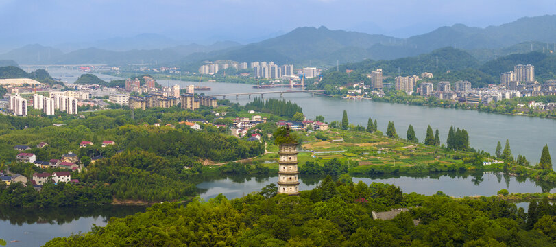 杭州建德梅城三江口南北塔