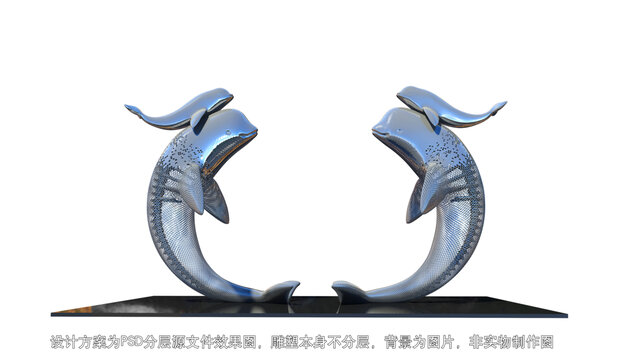 母子海豚雕塑