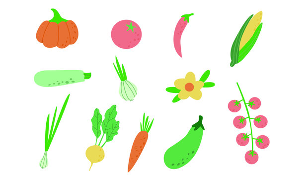 蔬菜小插画矢量素材