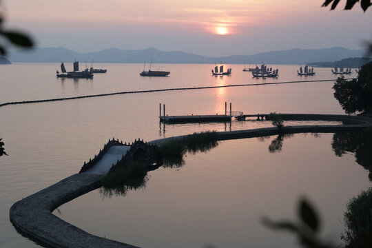 太湖日落