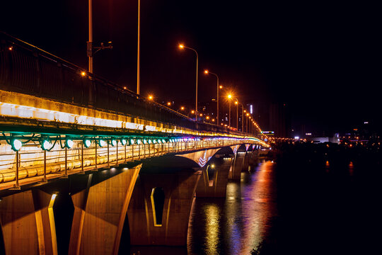 长沙湘府大桥夜景