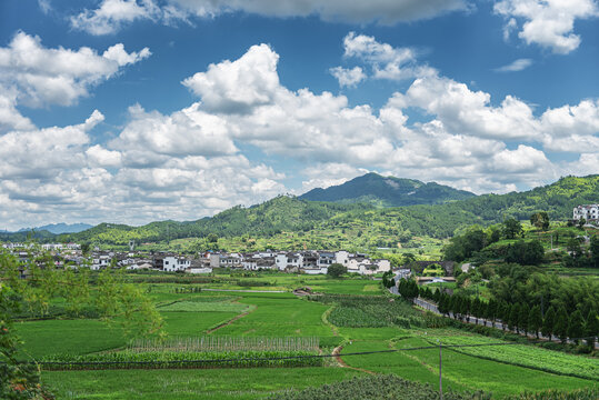 呈坎乡村民居田园风光