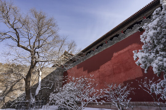 故宫红墙雪景