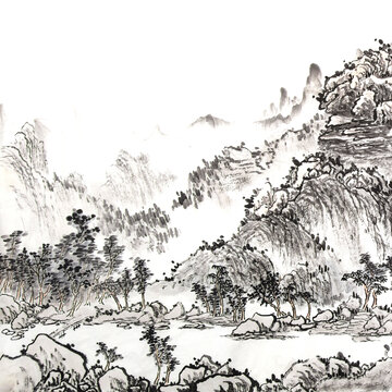 水墨山水画中国画