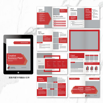 红色宣传画册AI设计模板