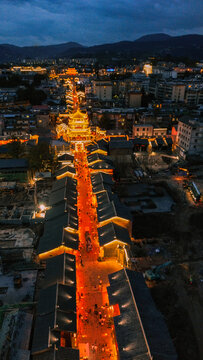 四川西昌建昌古城夜景航拍