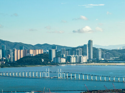 珠海横琴滨海城市风光