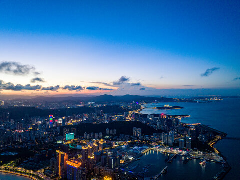 珠海情侣路滨海城市夜景