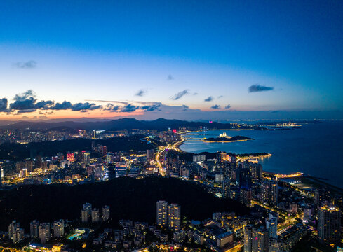 珠海情侣路滨海城市夜景