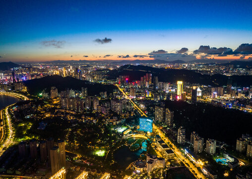 珠海情侣路滨海城市夜景