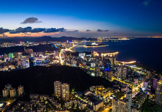 珠海情侣路滨海城市夜景