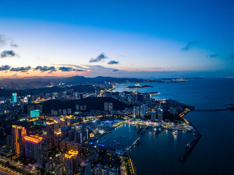 珠海情侣路滨海城市夜景