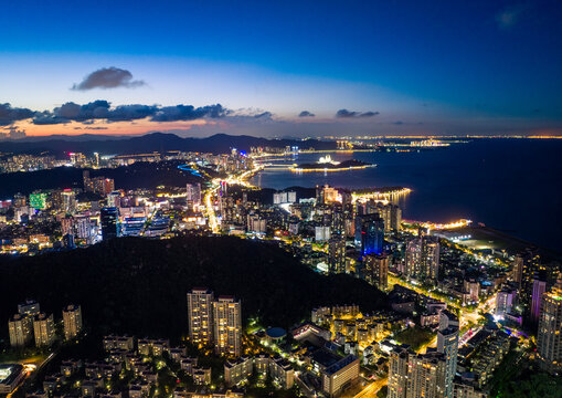 珠海情侣路滨海城市夜景