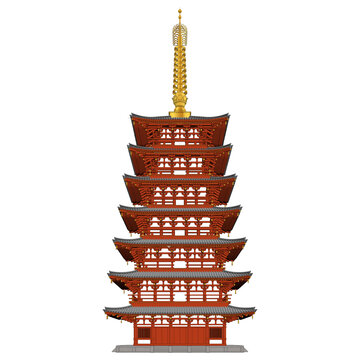 日式塔立面效果图